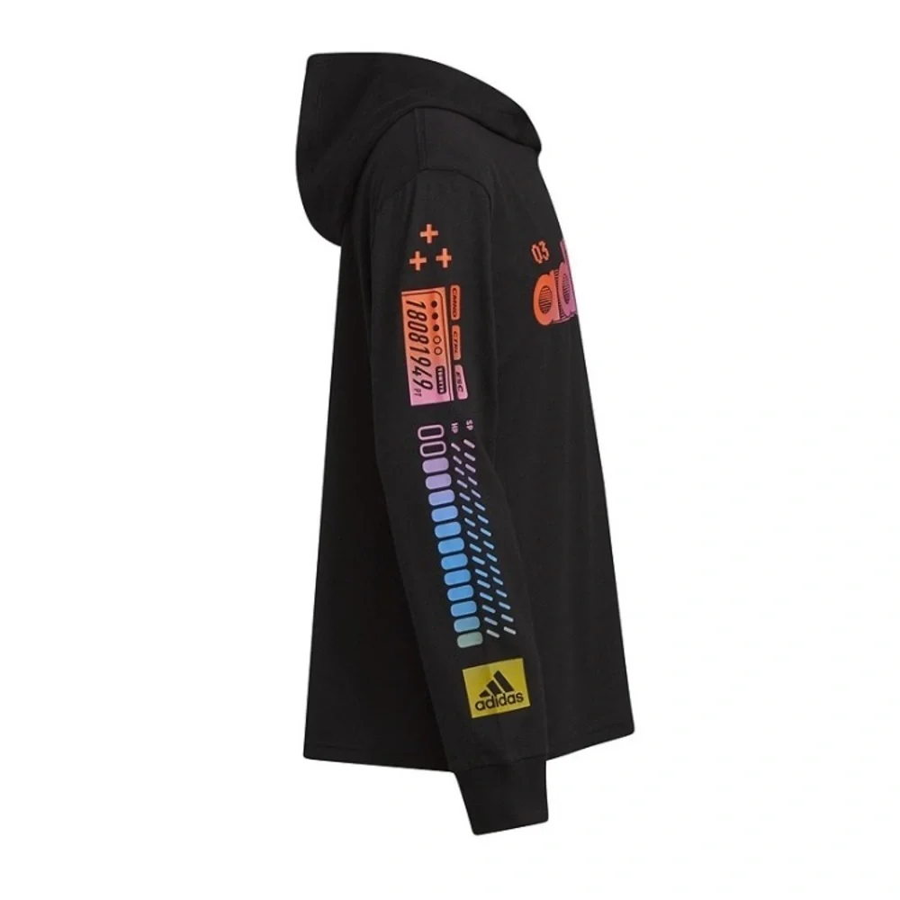 Adidas Exit Game On Hooded Long Sleeve Tee X-L (18/20) Black